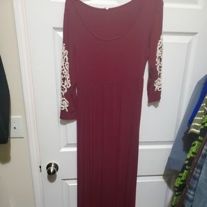 Burgundy maxi dress
